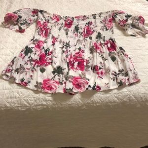 Off the shoulder floral blouse
